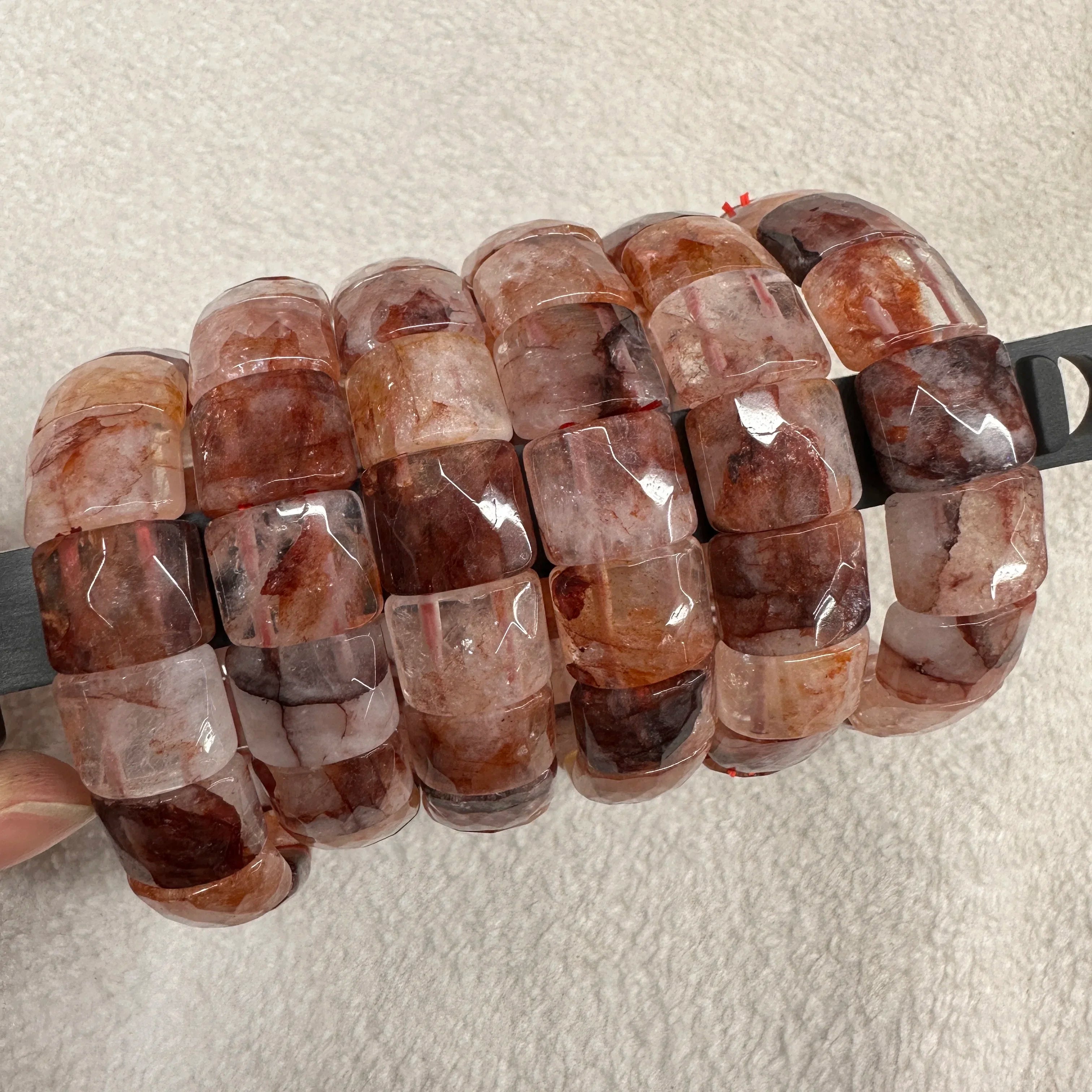 Crystal Bracelet Red Glue Flower