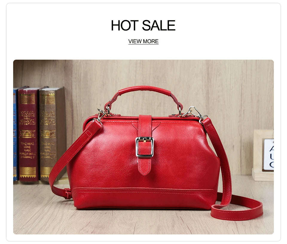 CONTACT'S Genuine Leather Sling Shoulder Bags for Women Luxury Designer Tote Bag Women‘s