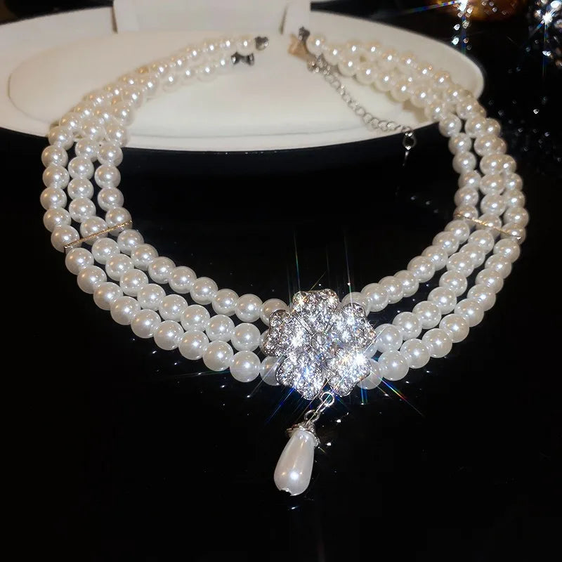 Flower  Necklaces Women French Luxury