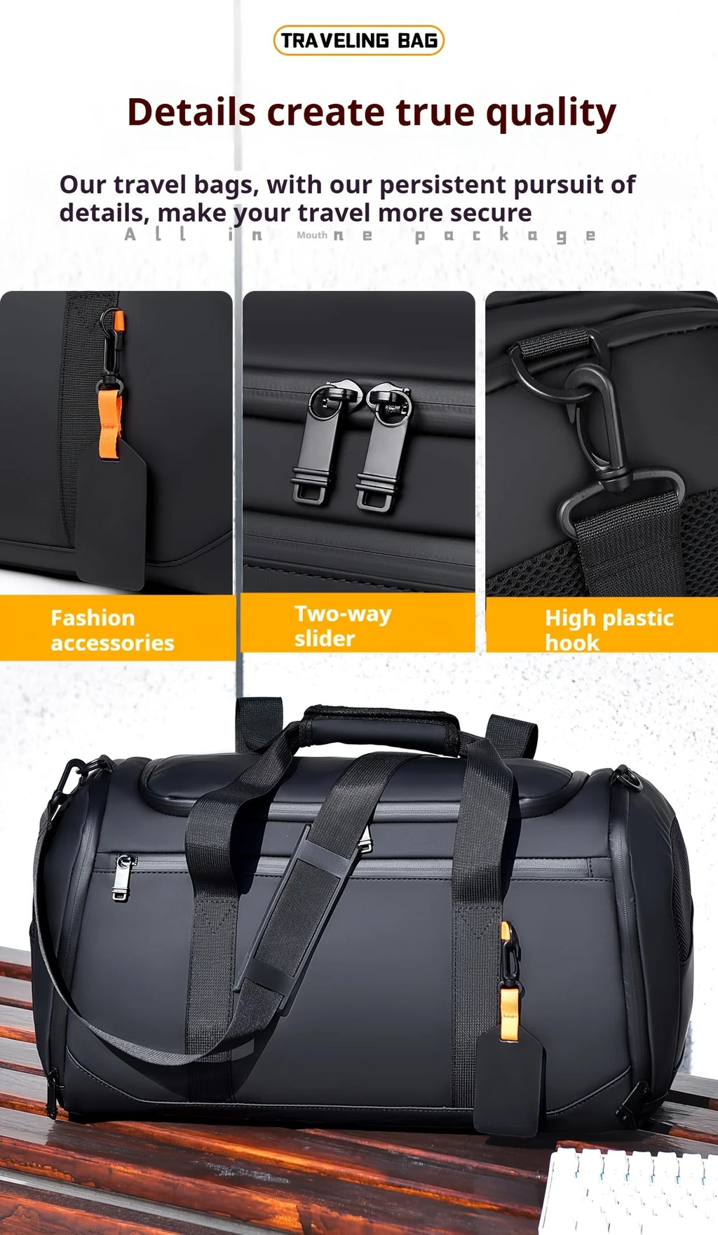 Travel Bag for Men Spacious Sports Gym Bag