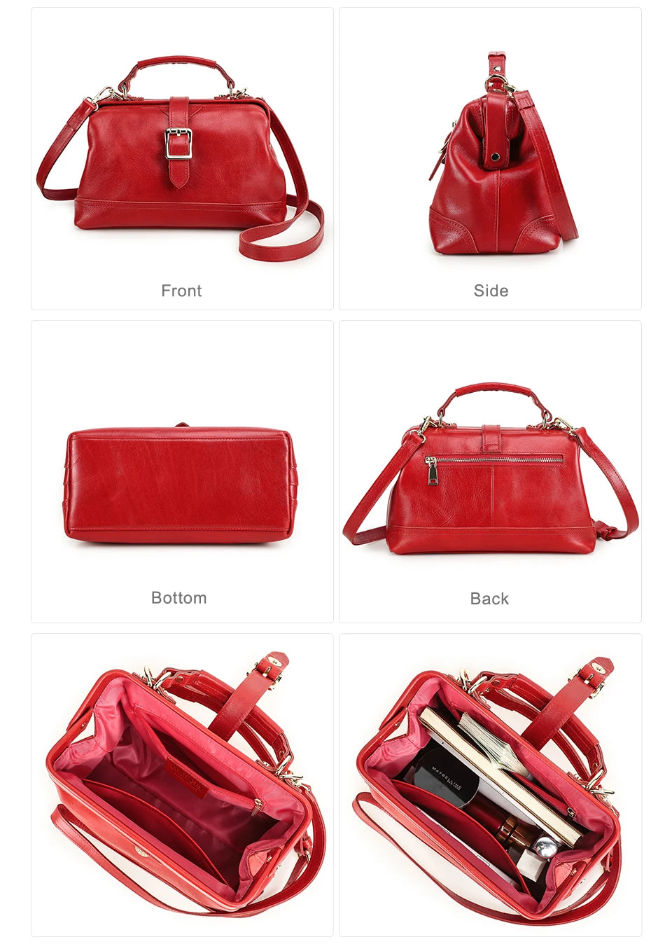 CONTACT'S Genuine Leather Sling Shoulder Bags for Women Luxury Designer Tote Bag Women‘s