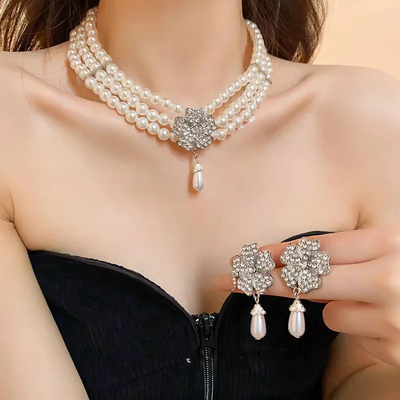 Flower  Necklaces Women French Luxury