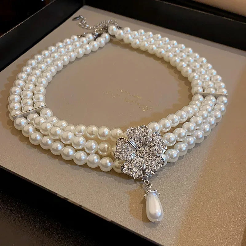 Flower  Necklaces Women French Luxury