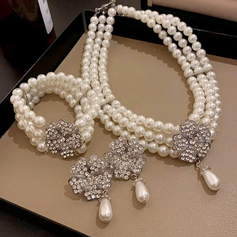 Flower  Necklaces Women French Luxury