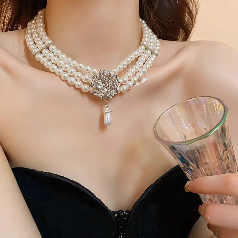 Flower  Necklaces Women French Luxury