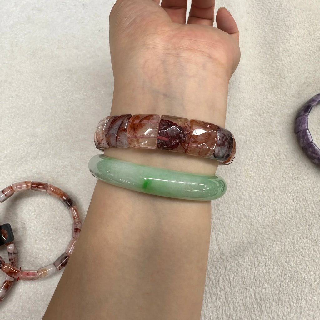 Crystal Bracelet Red Glue Flower