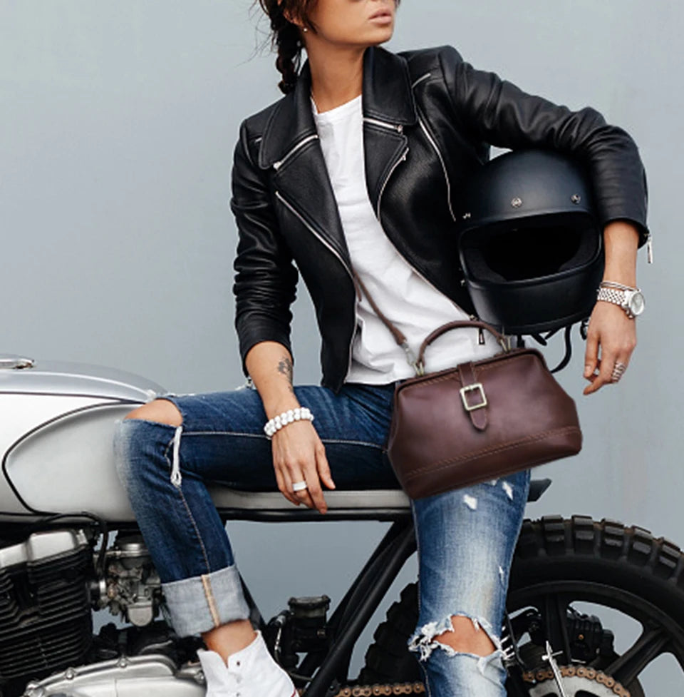CONTACT'S Genuine Leather Sling Shoulder Bags for Women Luxury Designer Tote Bag Women‘s