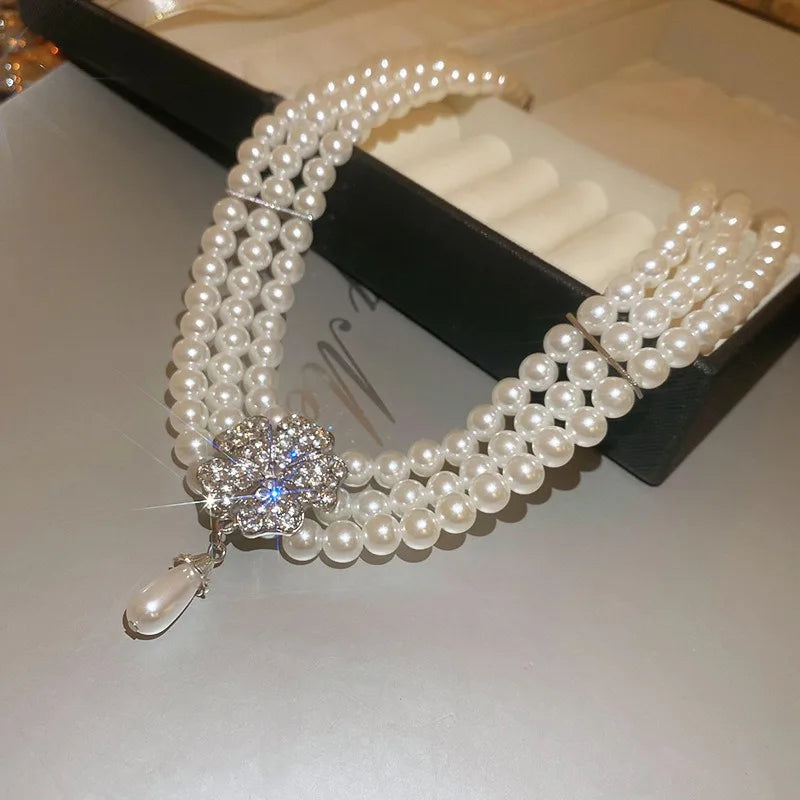 Flower  Necklaces Women French Luxury