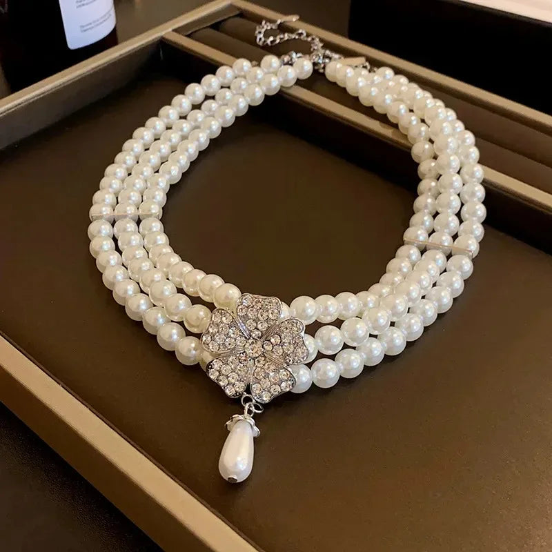 Flower  Necklaces Women French Luxury