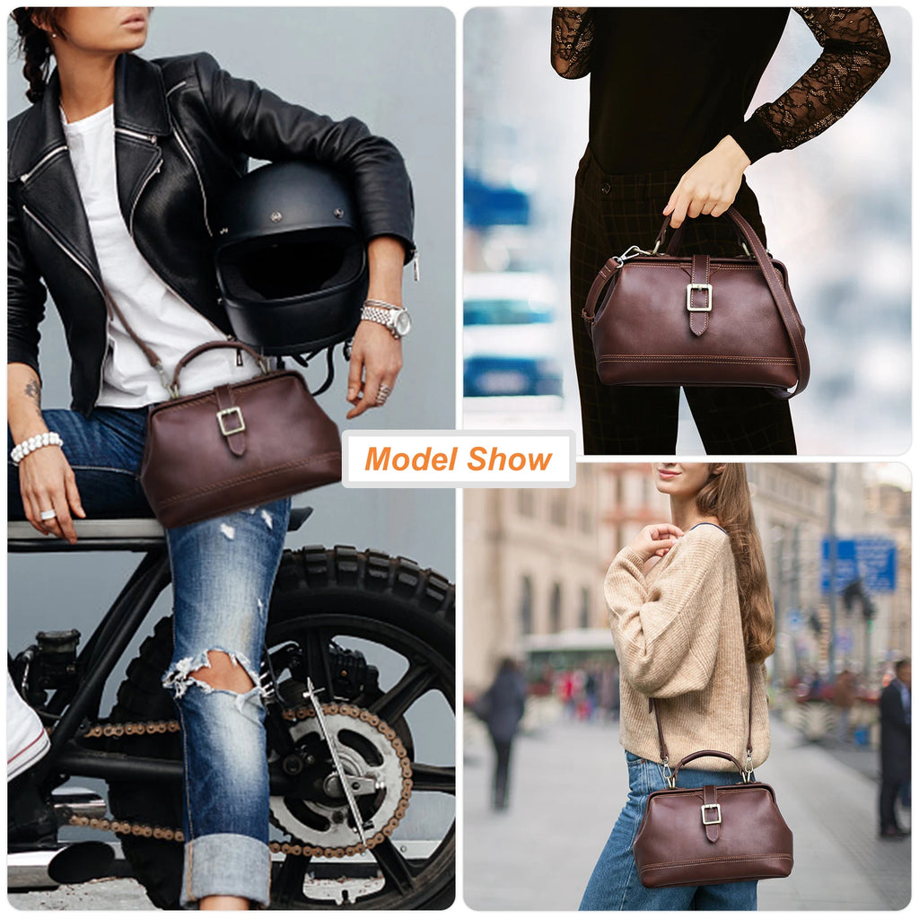 CONTACT'S Genuine Leather Sling Shoulder Bags for Women Luxury Designer Tote Bag Women‘s
