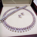Double Strands South Sea White Pink Lavender Necklace Bracelets Sets