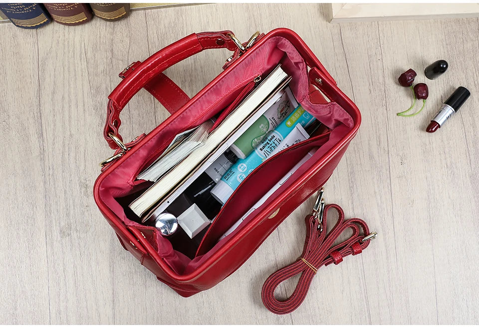 CONTACT'S Genuine Leather Sling Shoulder Bags for Women Luxury Designer Tote Bag Women‘s
