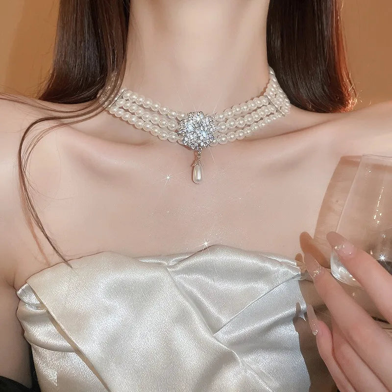 Flower  Necklaces Women French Luxury