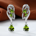 Luxury Female Blue Rainbow Stone Earring