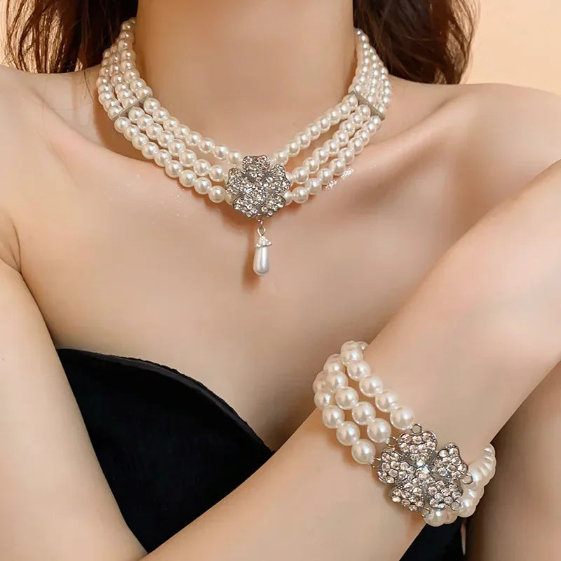 Flower  Necklaces Women French Luxury