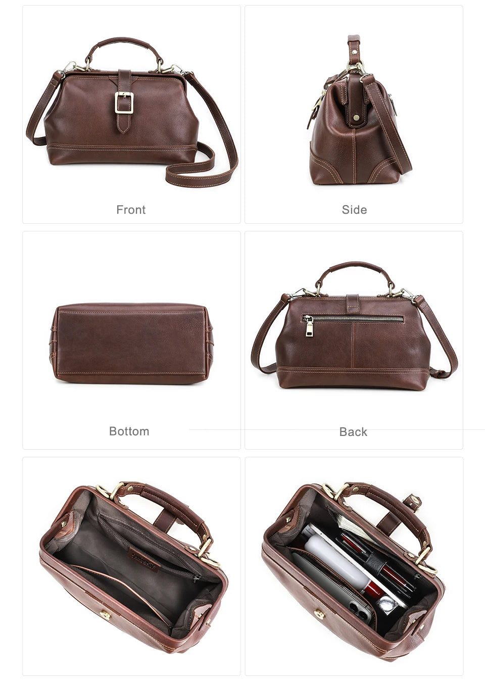 CONTACT'S Genuine Leather Sling Shoulder Bags for Women Luxury Designer Tote Bag Women‘s