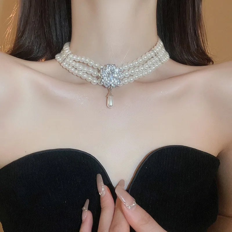 Flower  Necklaces Women French Luxury